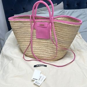 Jacquemus Le Grand Panier Soleil pink new with tags